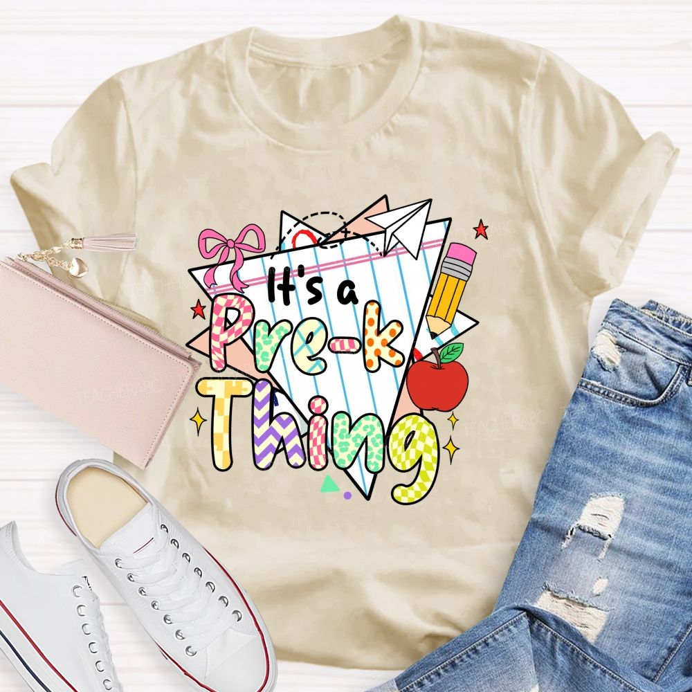 Personalized Grade It‘s A Pre-K Thing Teacher Apple T-Shirt