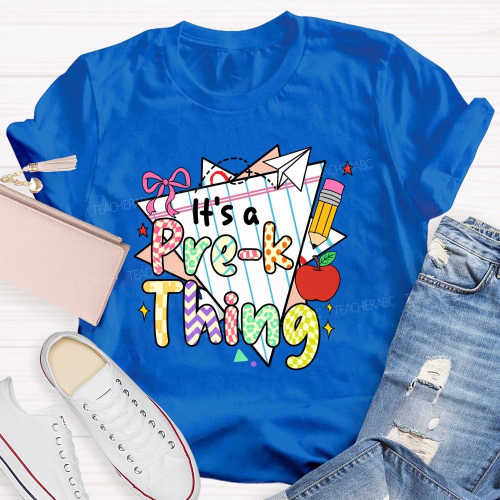Personalized Grade It‘s A Pre-K Thing Teacher Apple T-Shirt