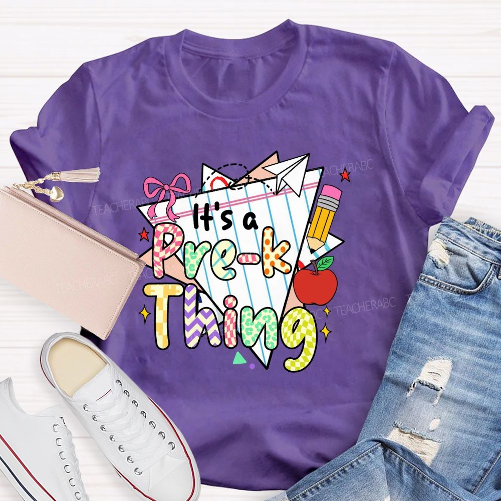 Personalized Grade It‘s A Pre-K Thing Teacher Apple T-Shirt