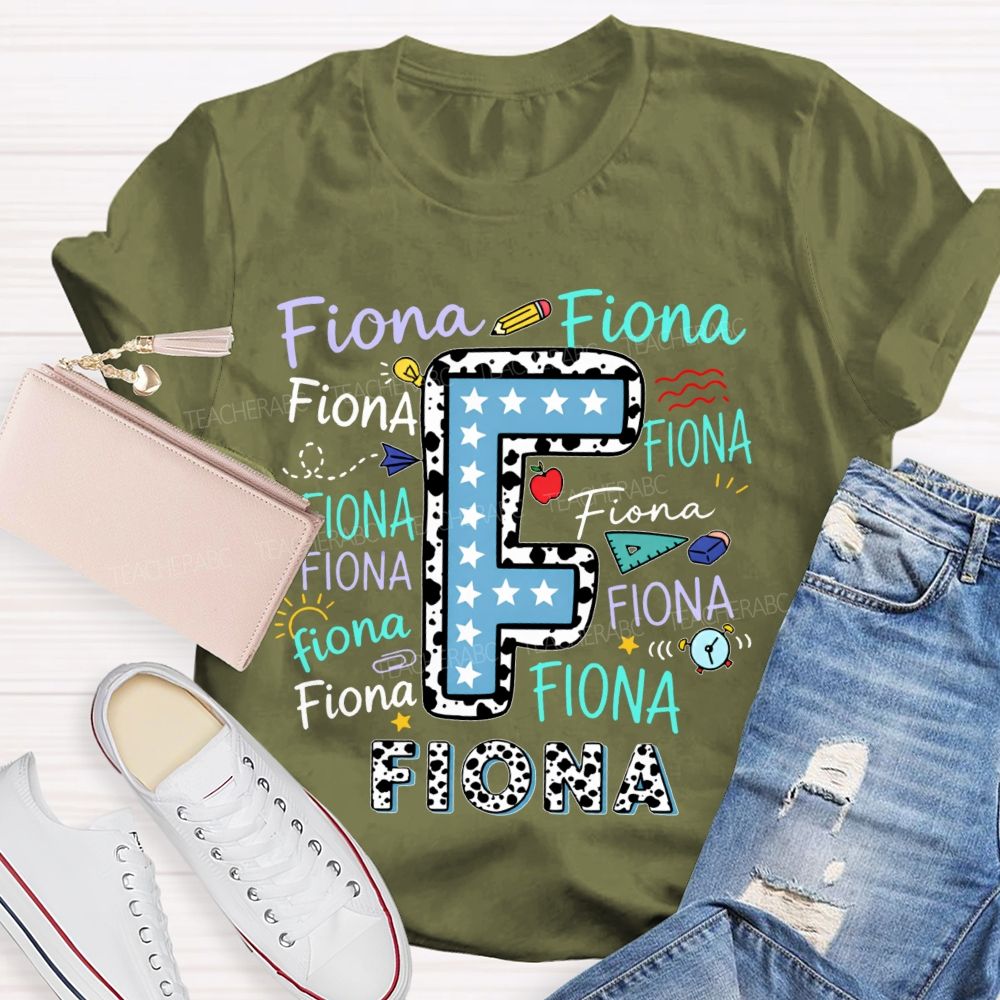 Personalized Name Fiona Letters Teacher T-shirt