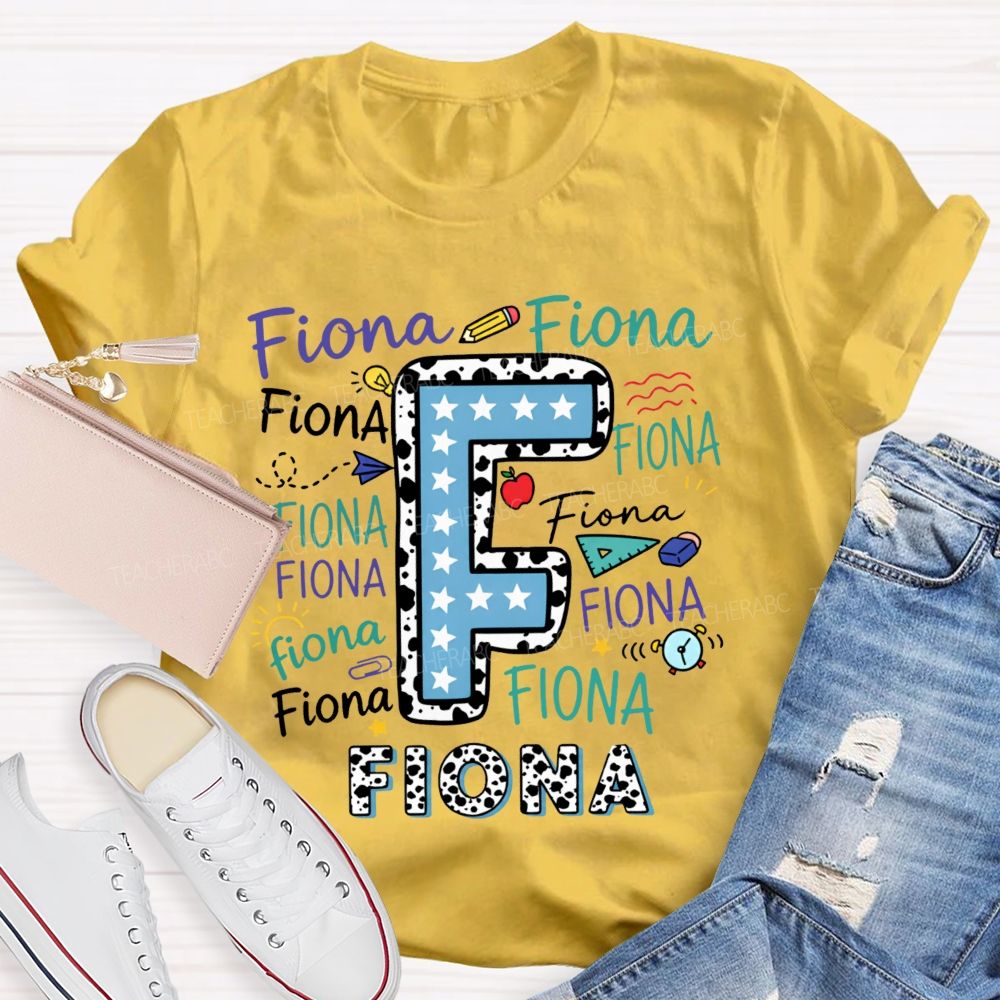 Personalized Name Fiona Letters Teacher T-shirt