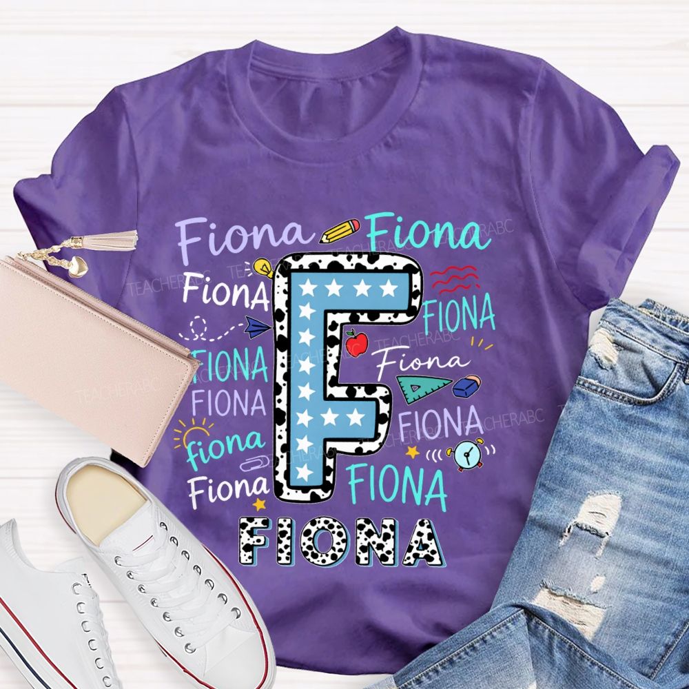 Personalized Name Fiona Letters Teacher T-shirt