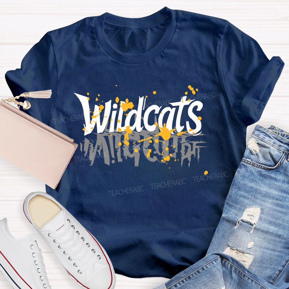 Personalized Mascot Text And Reflection Teacher T-Shirt