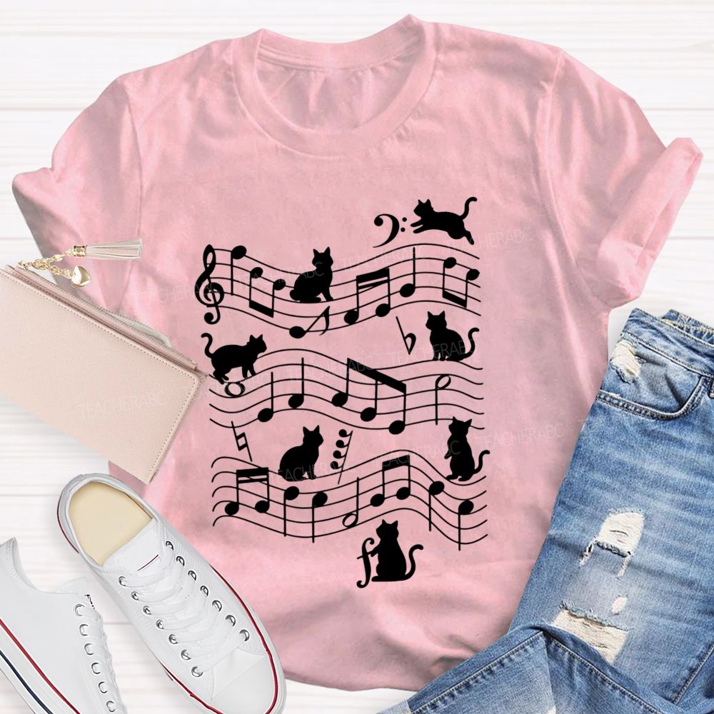 Kitten Dancing To The Music Teacher T-shirt