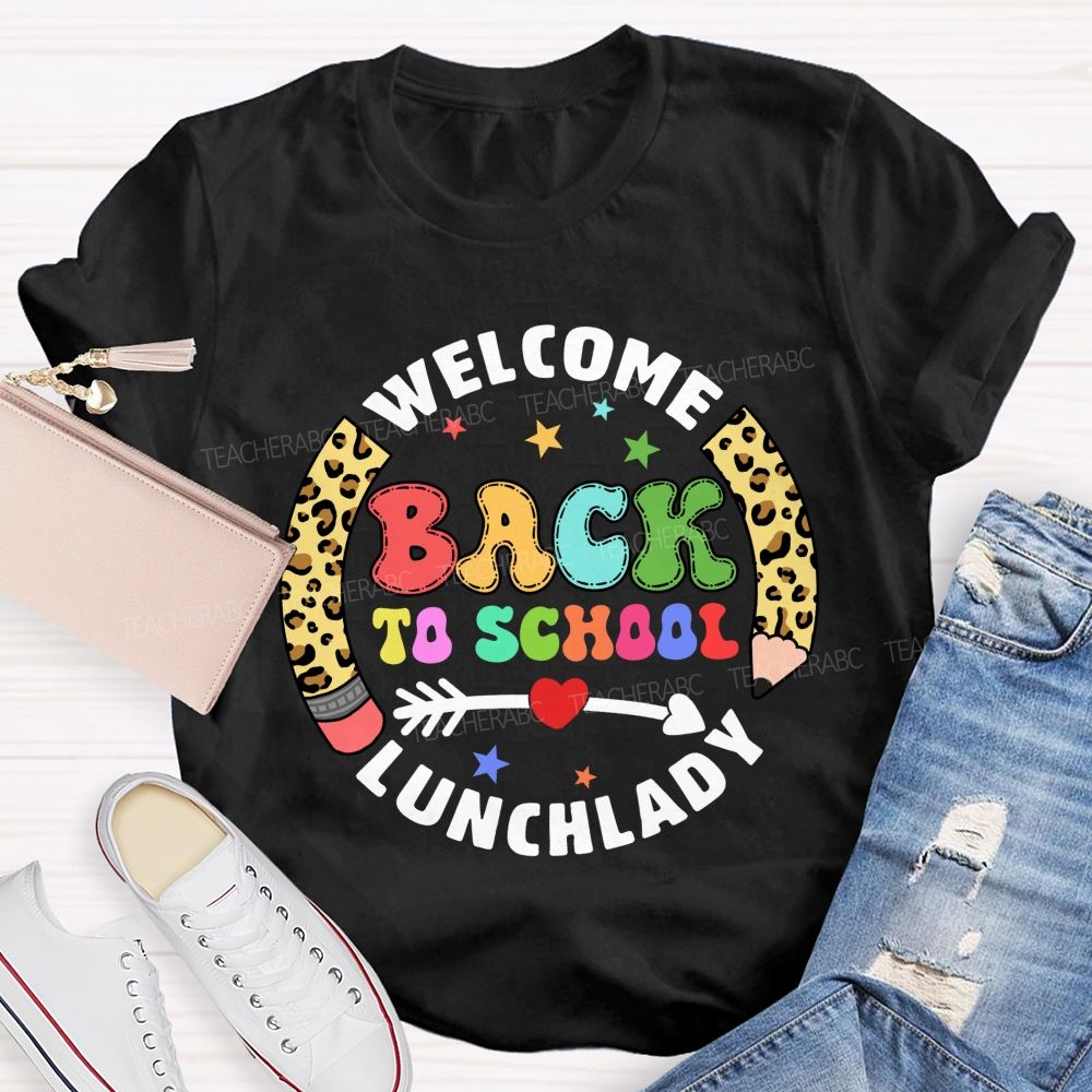 Personalized School Position Welcome Back To School Leopard Pencil Teacher T-Shirt