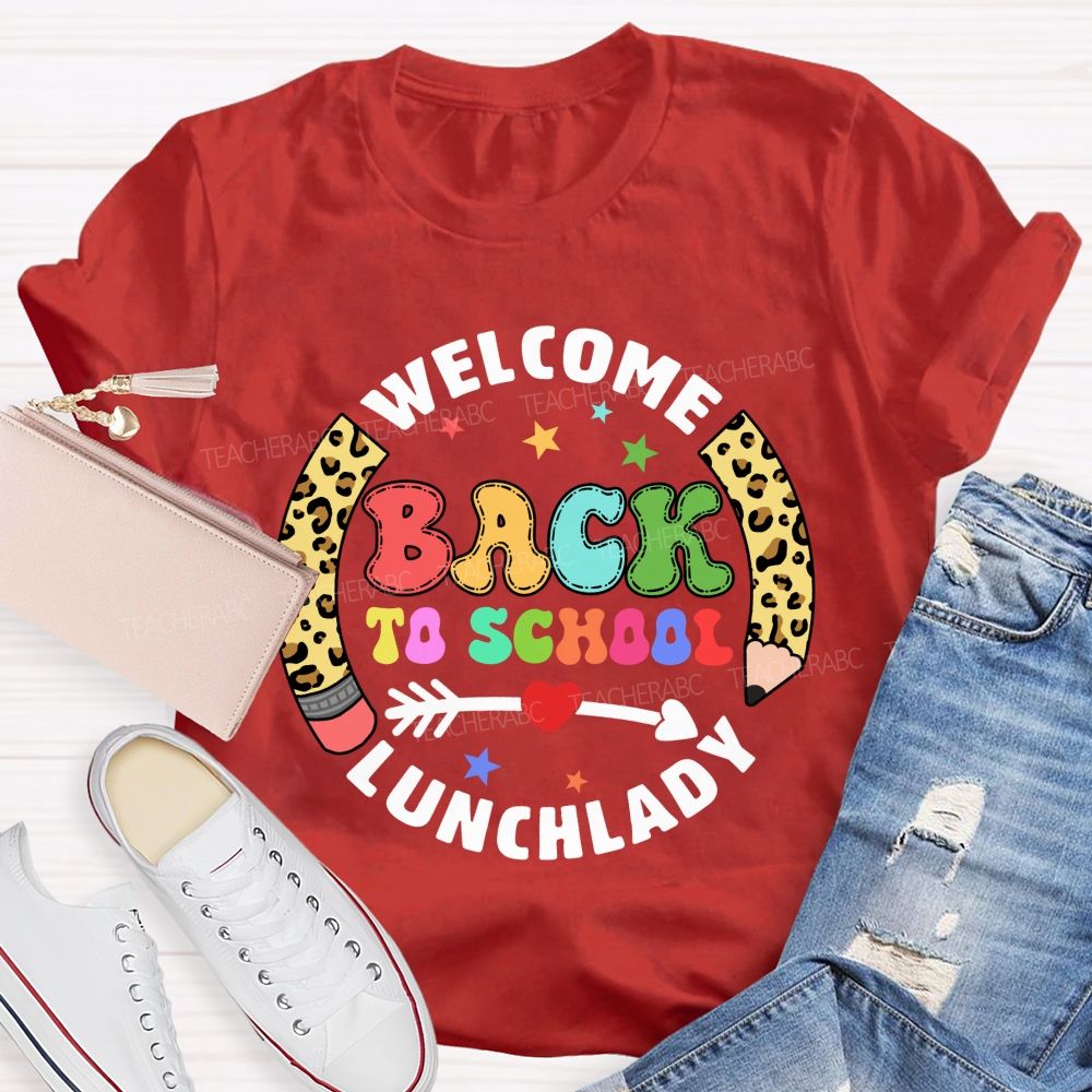 Personalized School Position Welcome Back To School Leopard Pencil Teacher T-Shirt