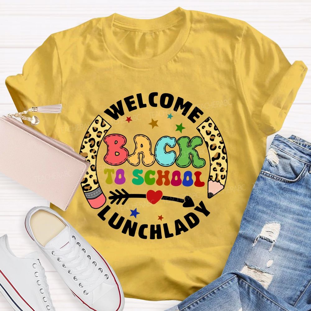 Personalized School Position Welcome Back To School Leopard Pencil Teacher T-Shirt