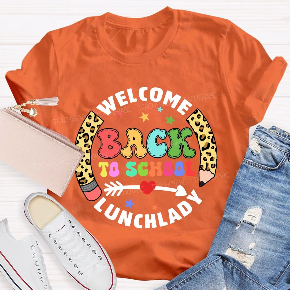 Personalized School Position Welcome Back To School Leopard Pencil Teacher T-Shirt