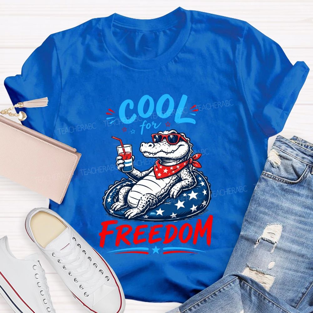 Cool For Freedom Patriotic Alligator Float Drink T-shirt