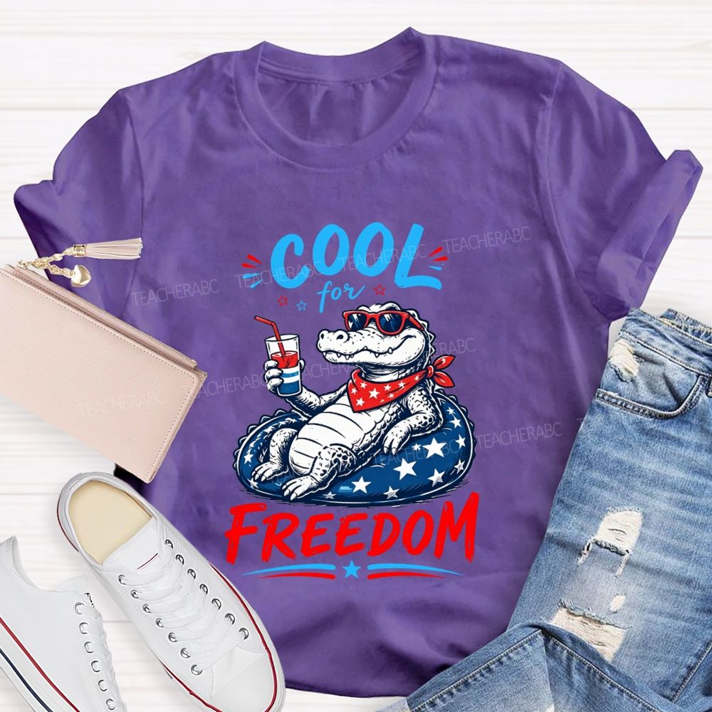 Cool For Freedom Patriotic Alligator Float Drink T-shirt