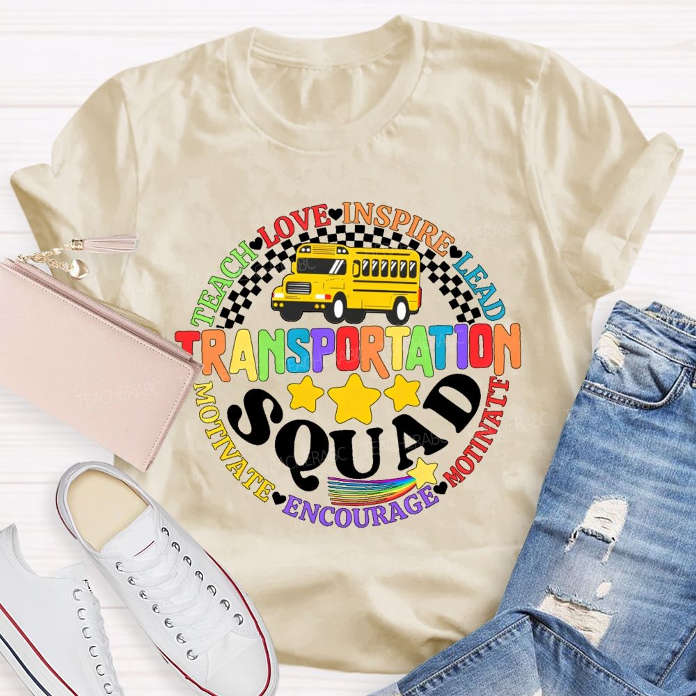 Transportation Squad Teach Love Teacher T-shirt
