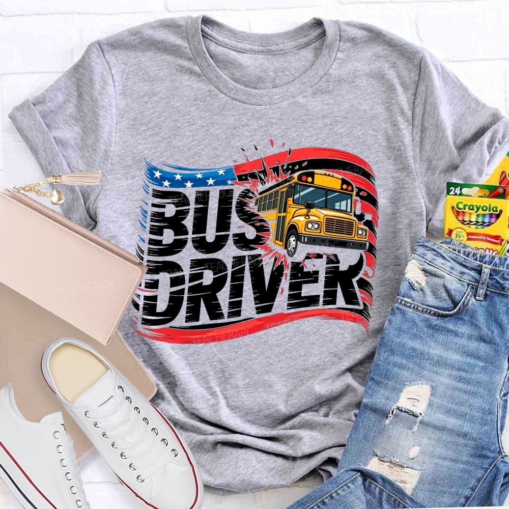 Proud American School Bus Driver T-shirt