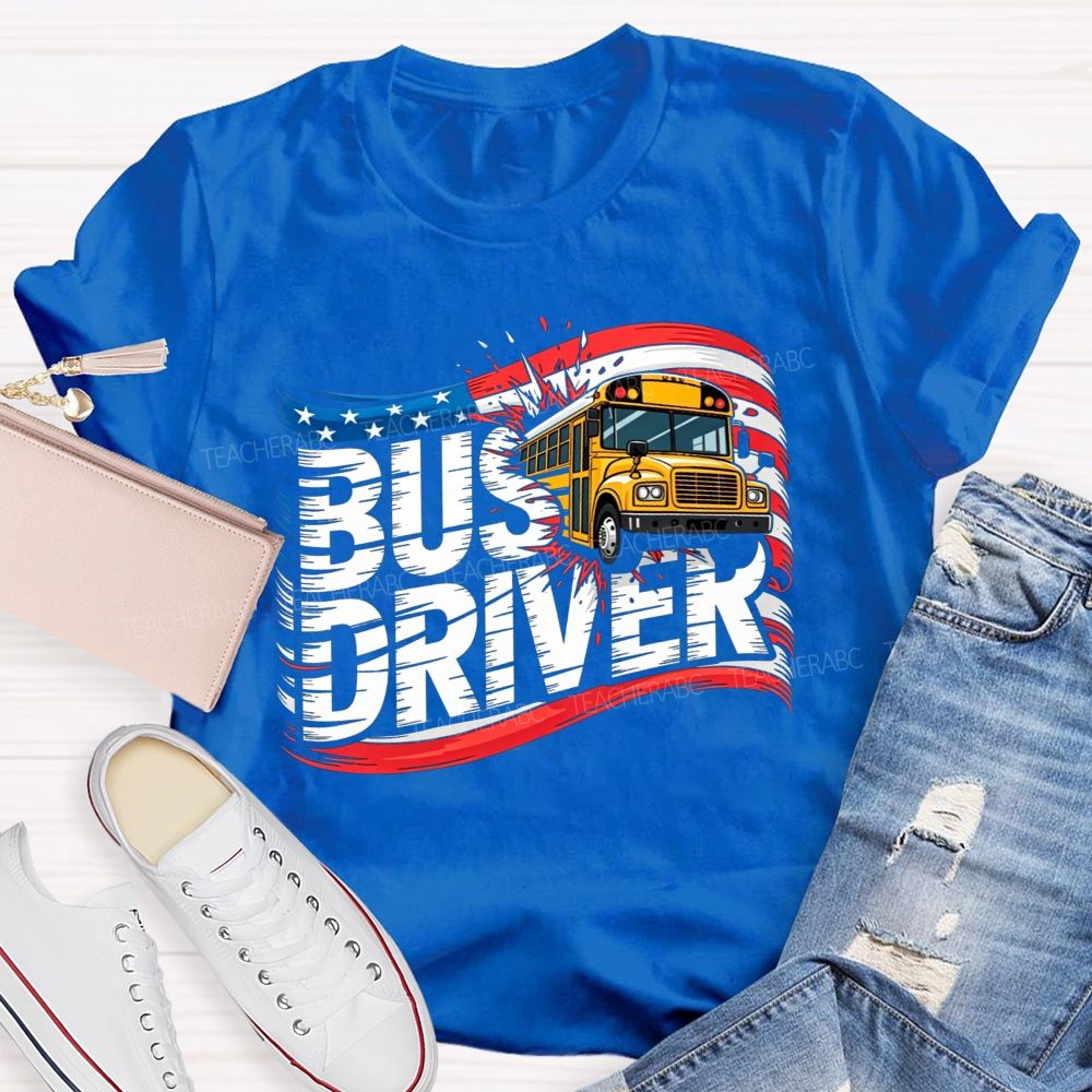 Proud American School Bus Driver T-shirt