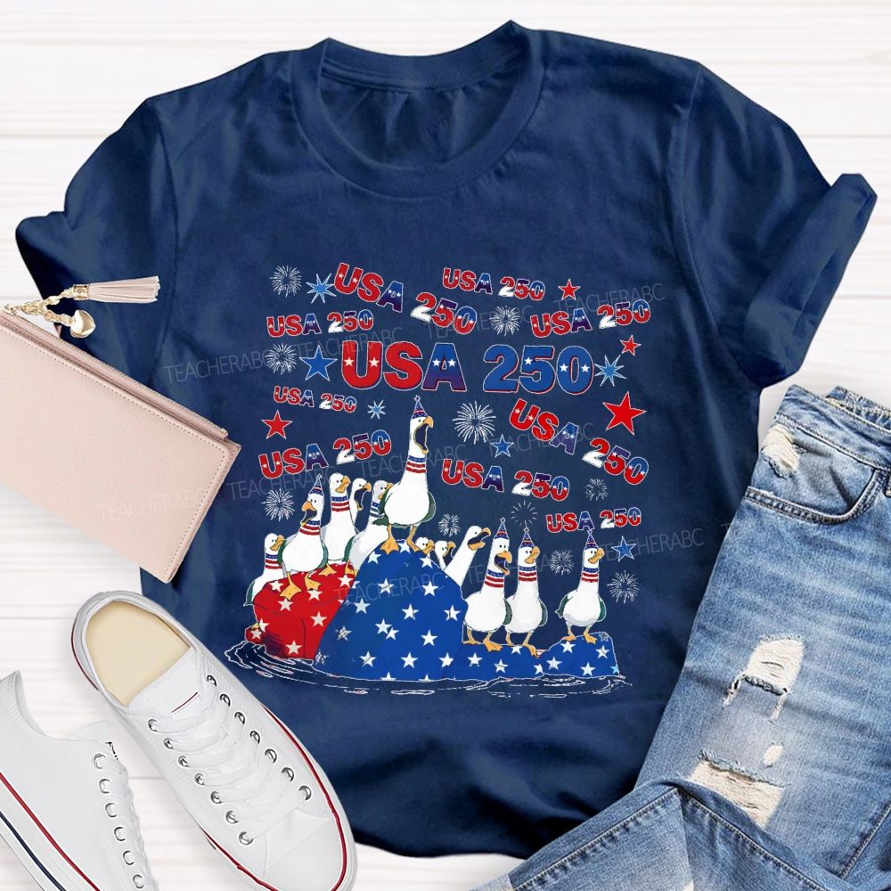 USA 250 Duck Teacher T-shirt