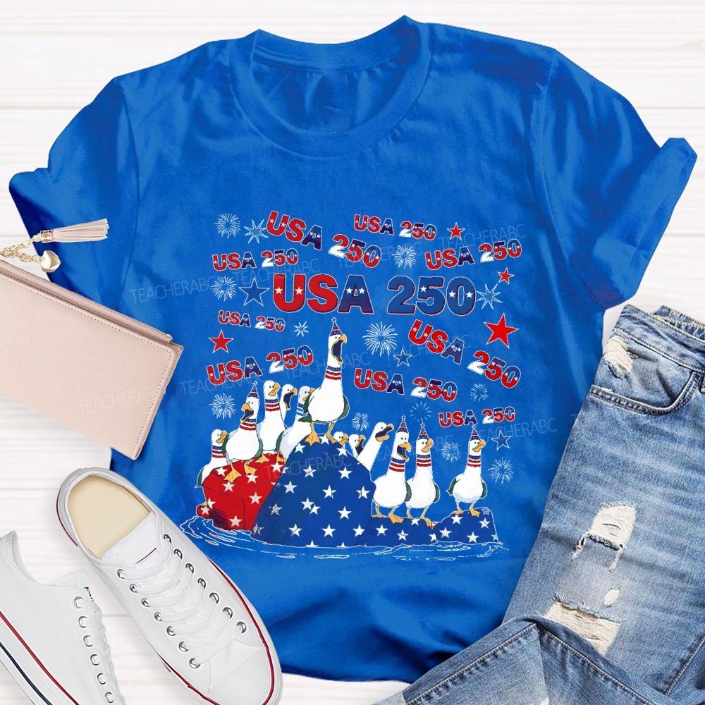 USA 250 Duck Teacher T-shirt