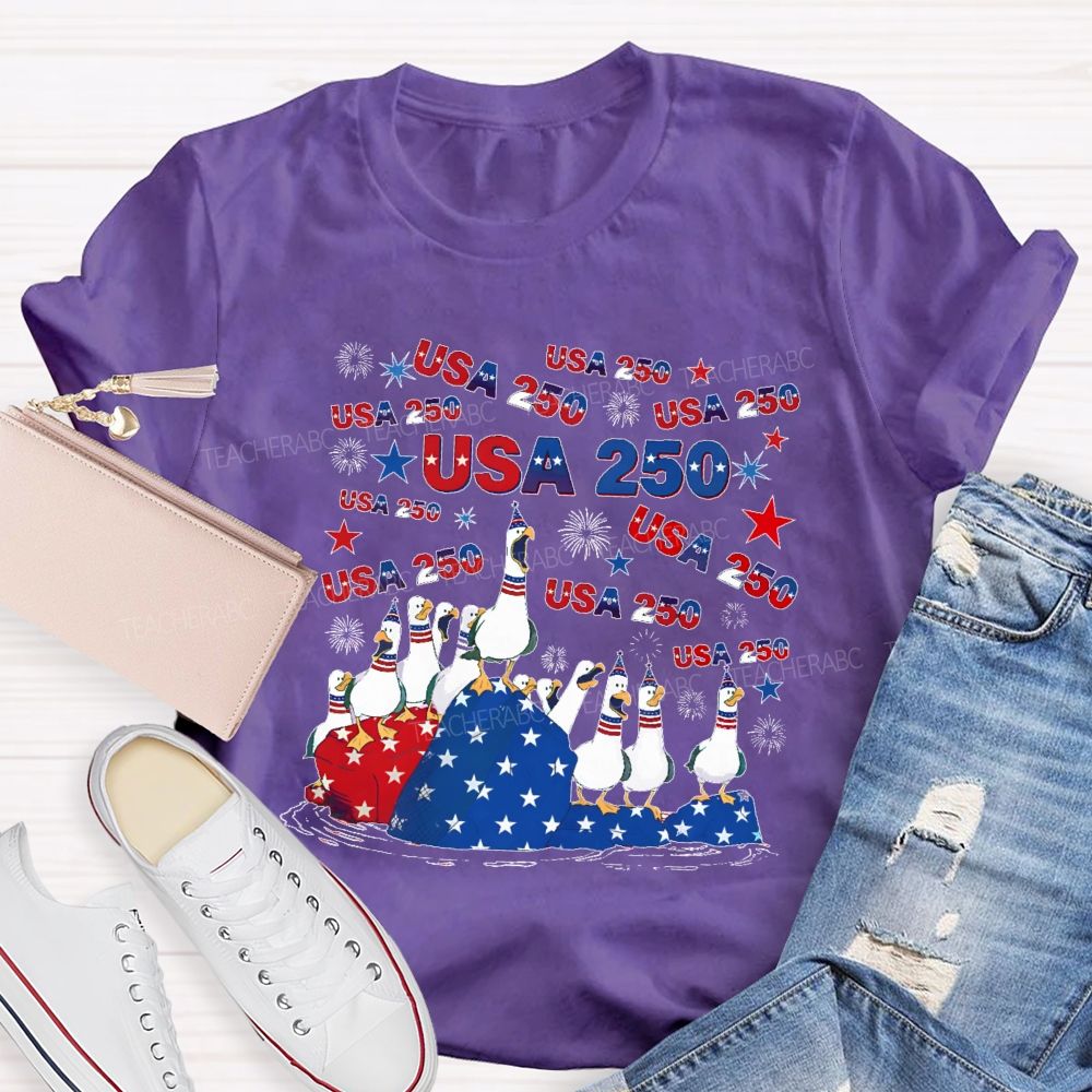 USA 250 Duck Teacher T-shirt