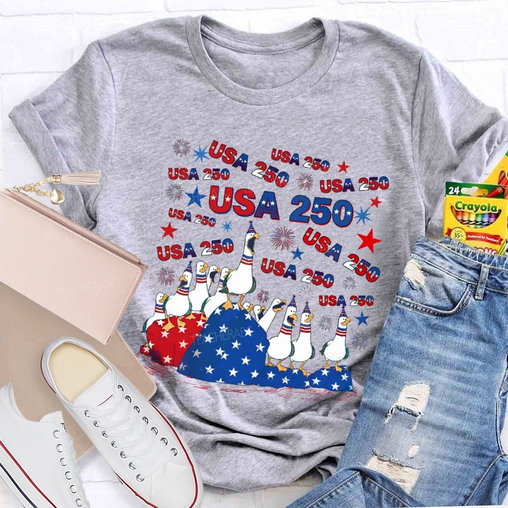 USA 250 Duck Teacher T-shirt