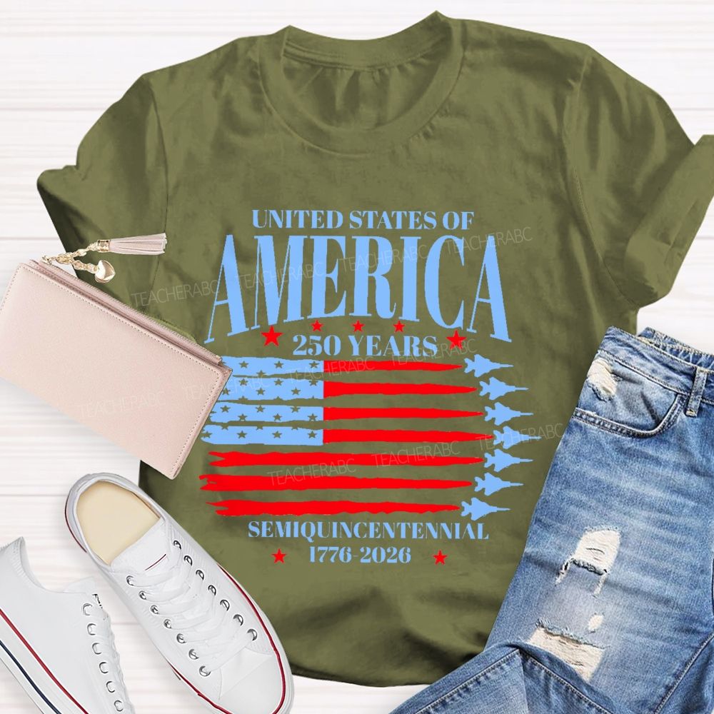 United States Of America 250 Years Semiquincentennial Teacher T-shirt