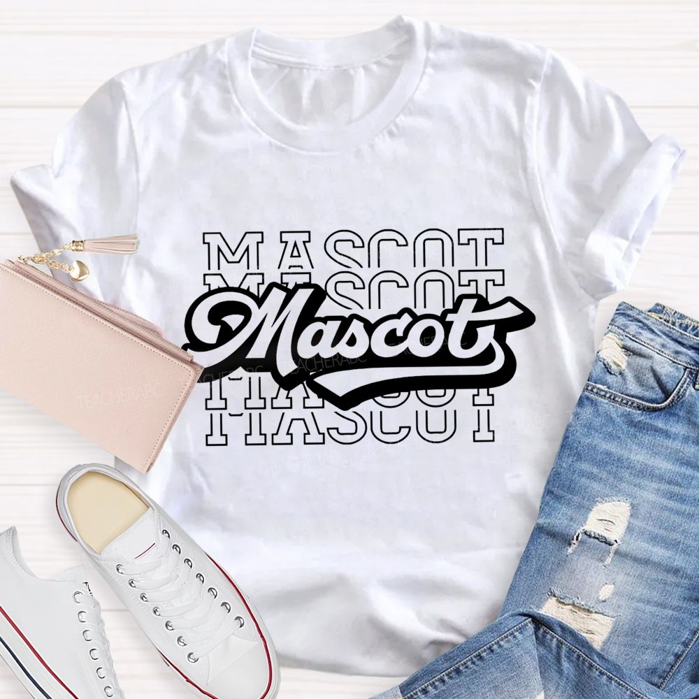 Personalized Mascot Mixed-Font Typographic Prints Teacher T-shirt