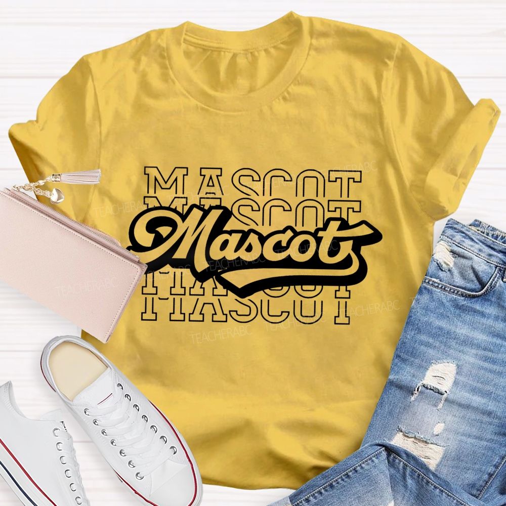 Personalized Mascot Mixed-Font Typographic Prints Teacher T-shirt