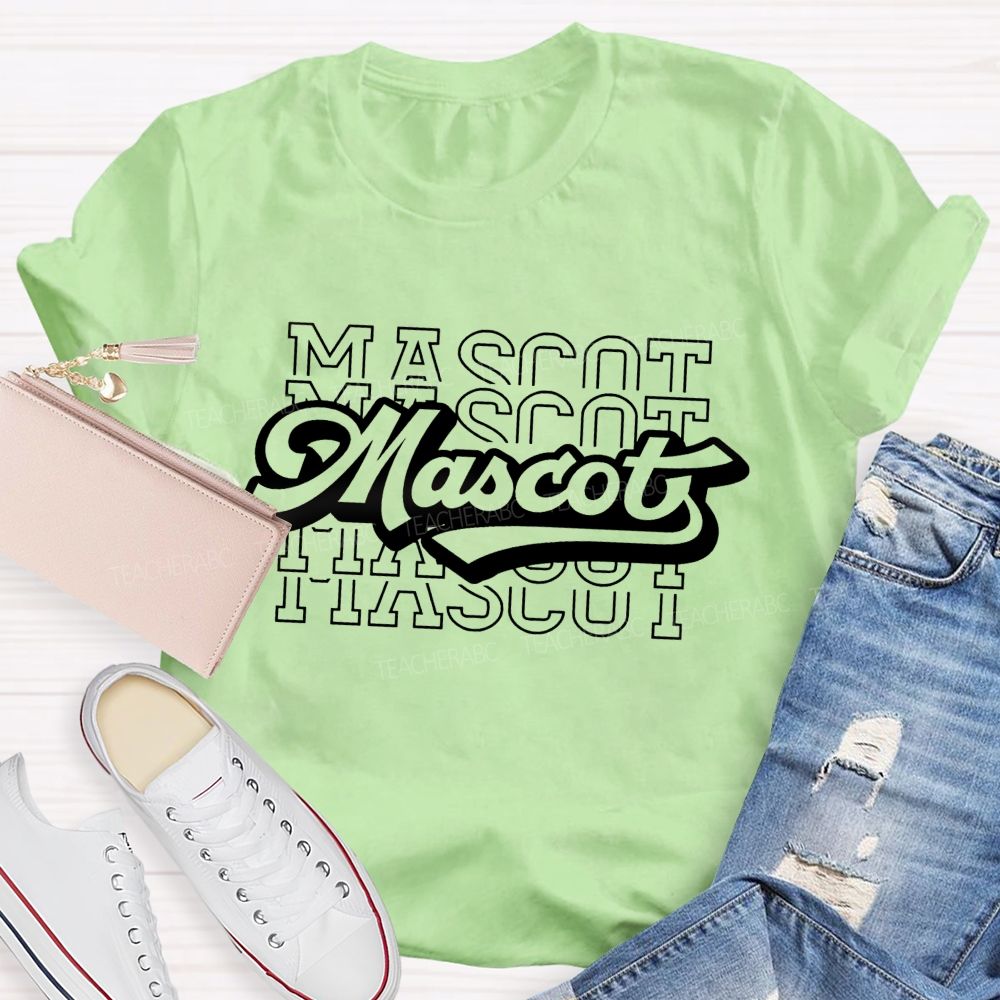 Personalized Mascot Mixed-Font Typographic Prints Teacher T-shirt