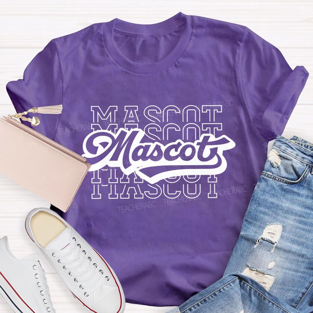 Personalized Mascot Mixed-Font Typographic Prints Teacher T-shirt