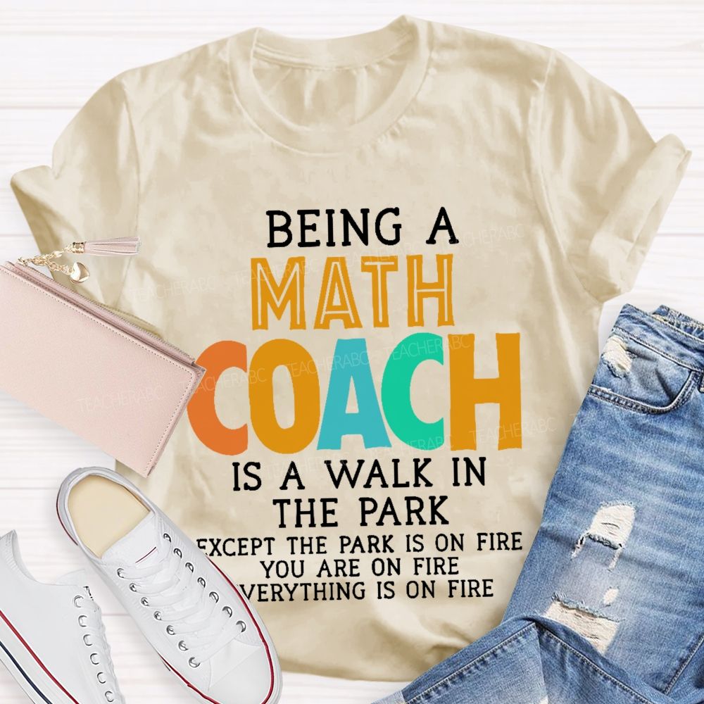 Being A Math Coach Is A Walk In The Park Teacher T-shirt