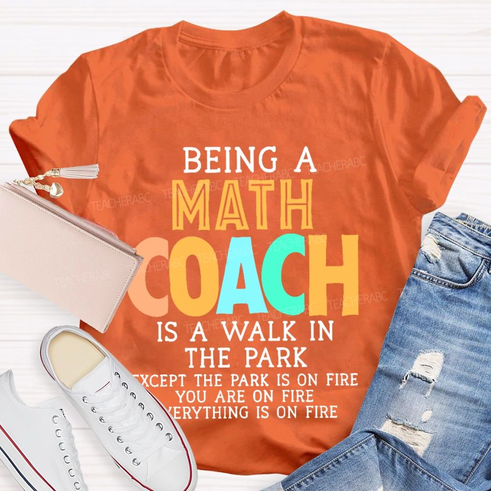 Being A Math Coach Is A Walk In The Park Teacher T-shirt