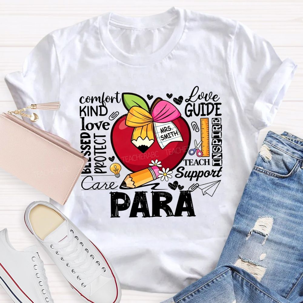 Personalized Name Para Comfort Kind Love Blessed Protect Care Love Guide Inspire Teach Support T-shirt