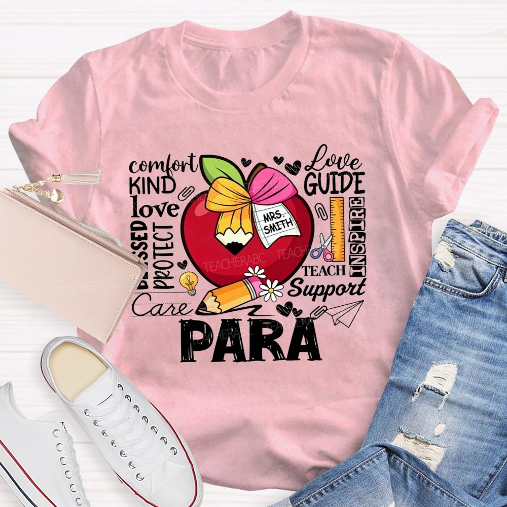 Personalized Name Para Comfort Kind Love Blessed Protect Care Love Guide Inspire Teach Support T-shirt