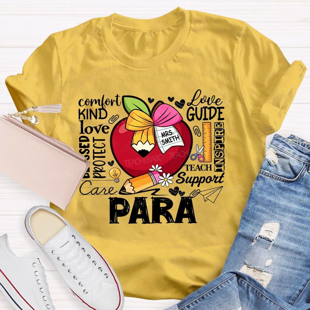 Personalized Name Para Comfort Kind Love Blessed Protect Care Love Guide Inspire Teach Support T-shirt