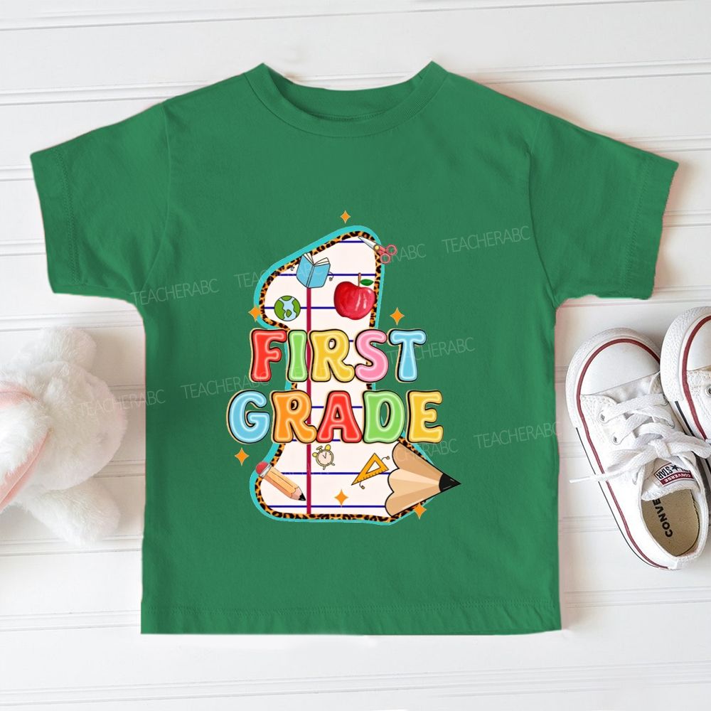 Personalized Grade Hello First Grade Here I Come Toddler T-shirts