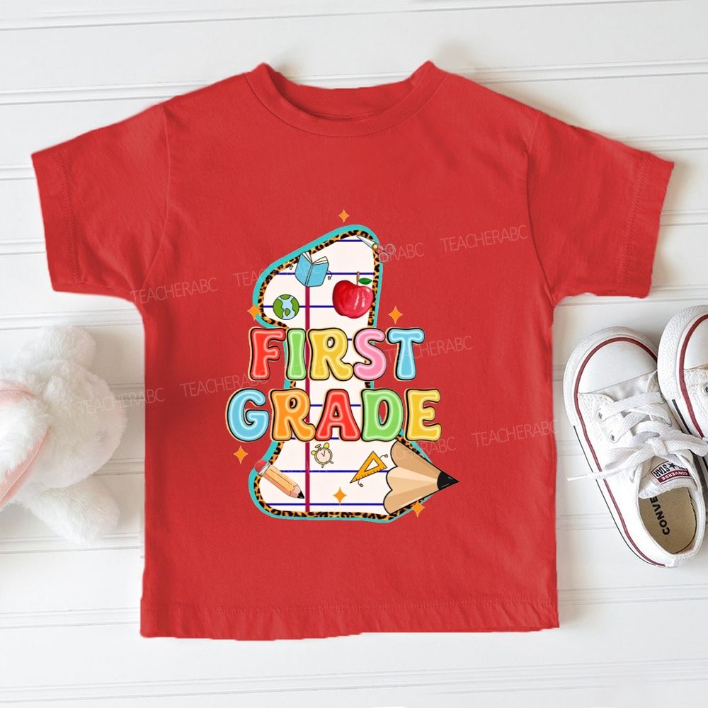 Personalized Grade Hello First Grade Here I Come Toddler T-shirts