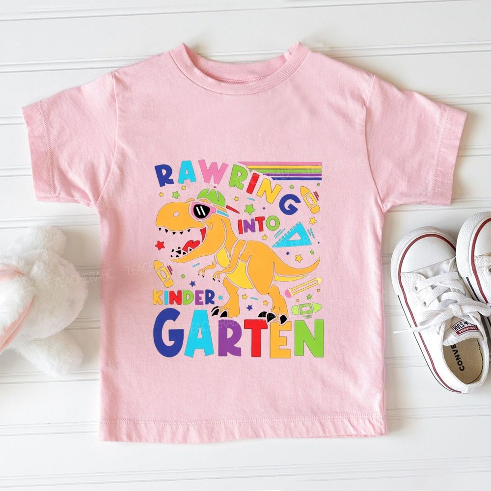Personalized Grade Roaring Into Kindergarten Toddler T-shirts