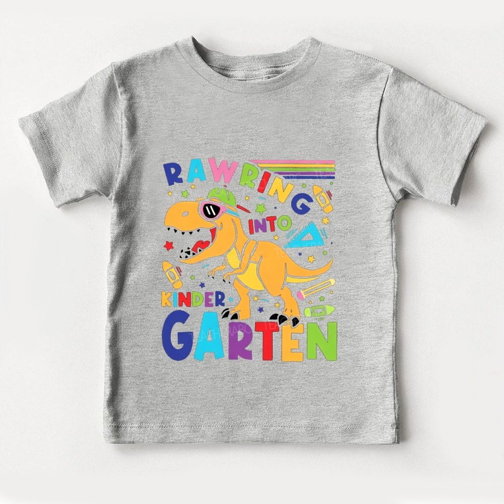 Personalized Grade Roaring Into Kindergarten Toddler T-shirts