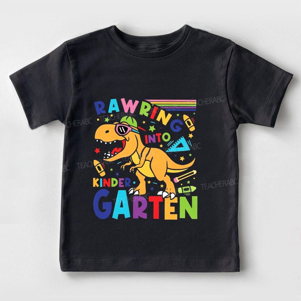 Personalized Grade Roaring Into Kindergarten Toddler T-shirts
