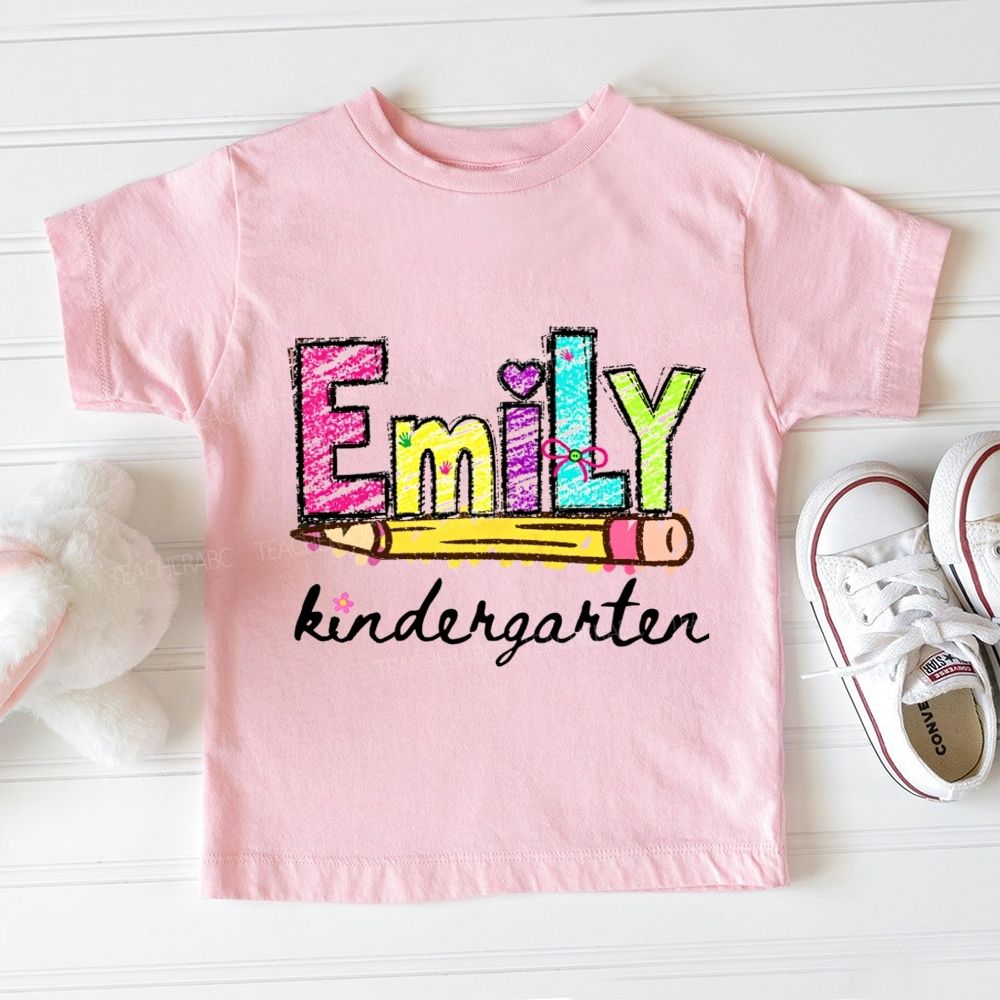 Personalized Name And Grade Kindergarten Ready Toddler T-shirts