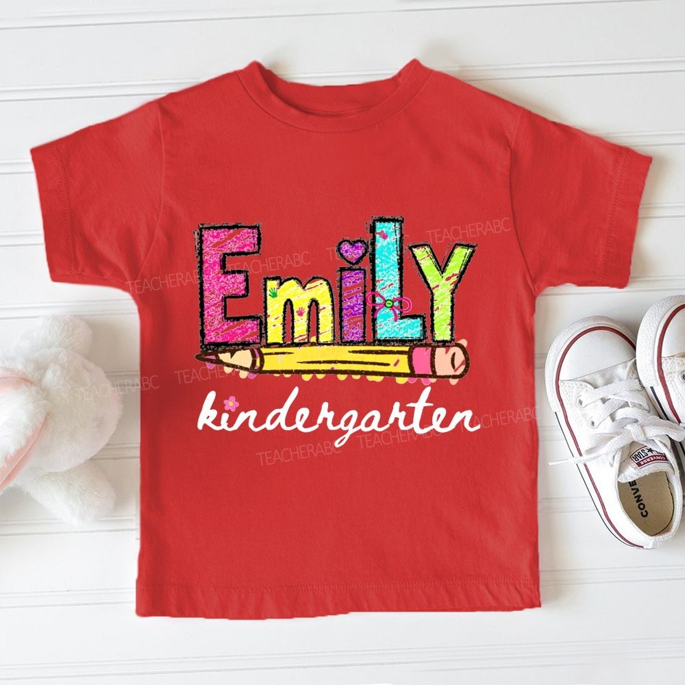 Personalized Name And Grade Kindergarten Ready Toddler T-shirts