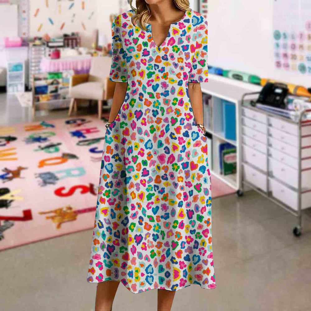 Colorful Dots Printed Dress