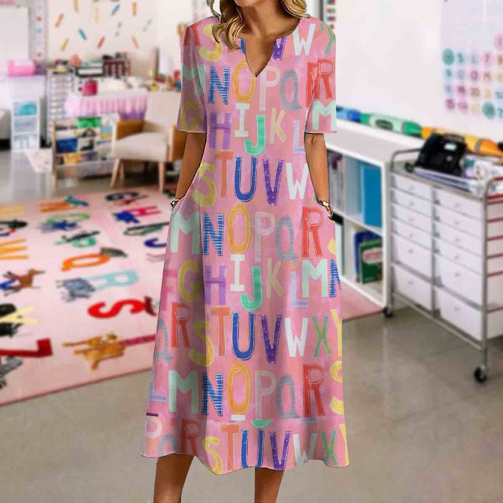 Pink Letters Dress
