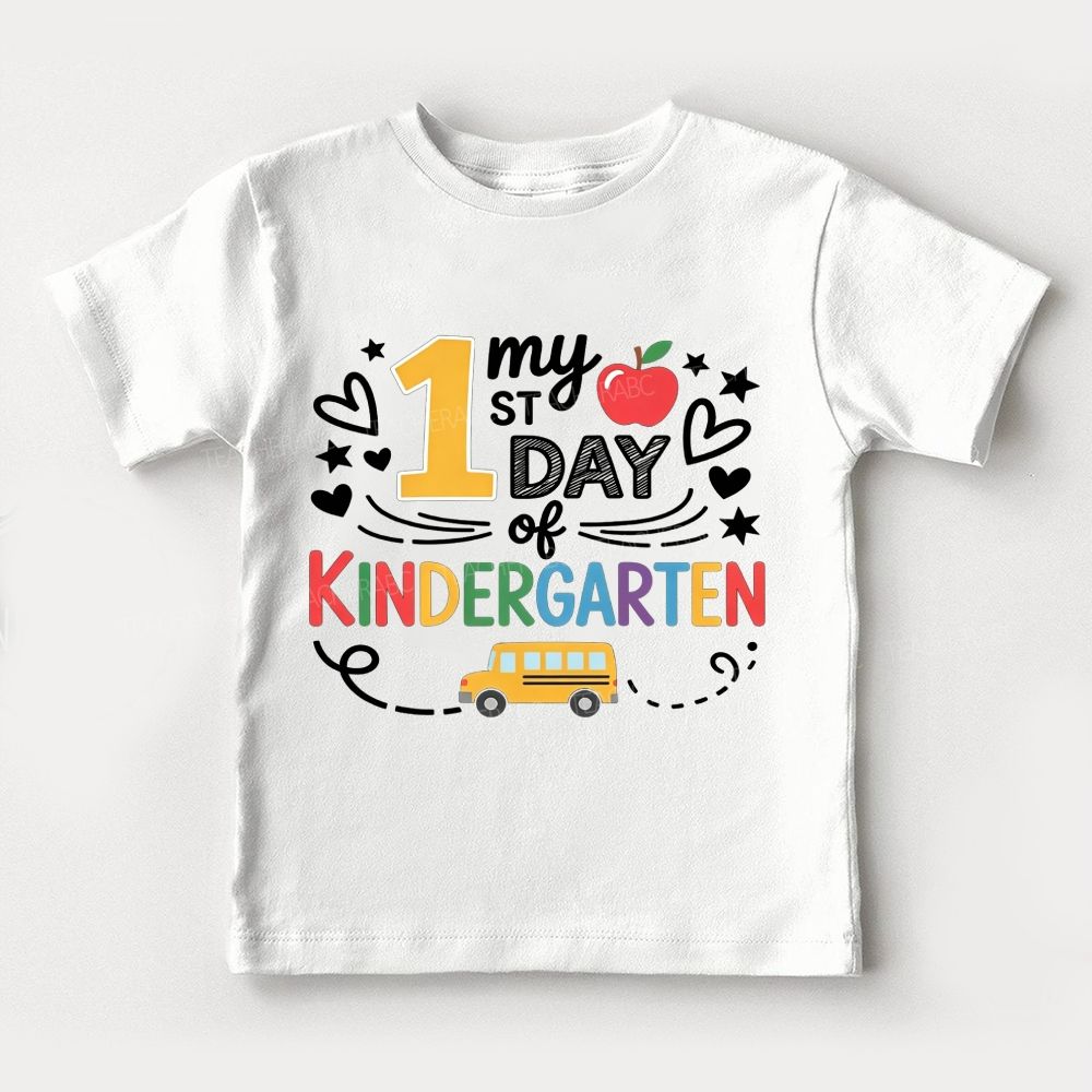 Personalized Grade My 1st Day Of Kindergarten Toddler T-shirts