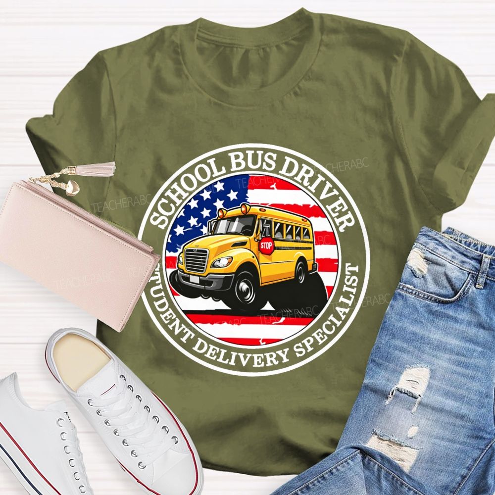 School Bus Driver Student Delivery Specialist Graphic Teacher T-shirt