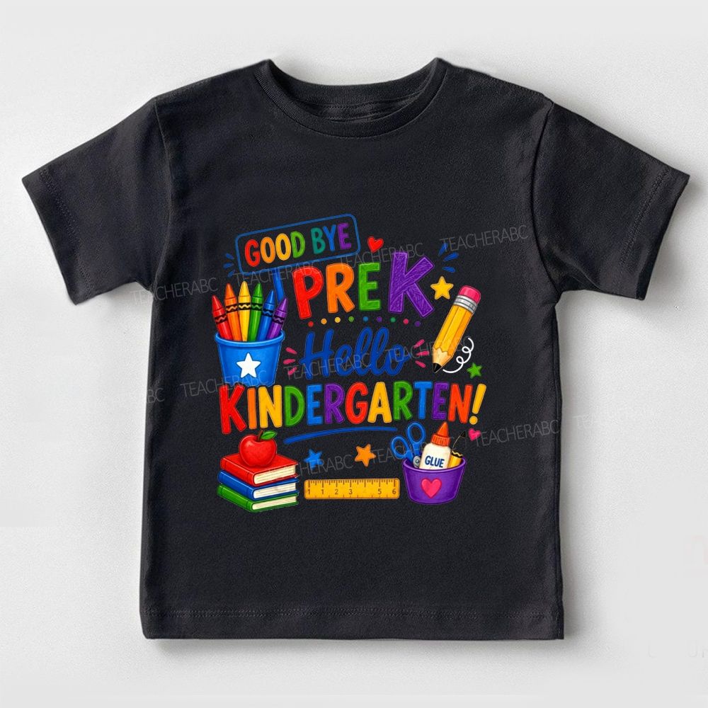Personalized Grade Good Bye Prek Hello Kindergarten Toddler T-shirts