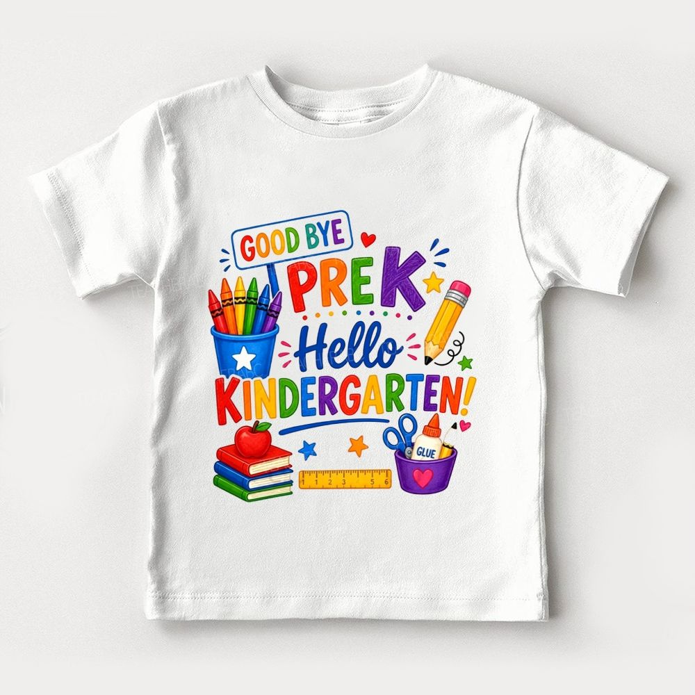 Personalized Grade Good Bye Prek Hello Kindergarten Toddler T-shirts