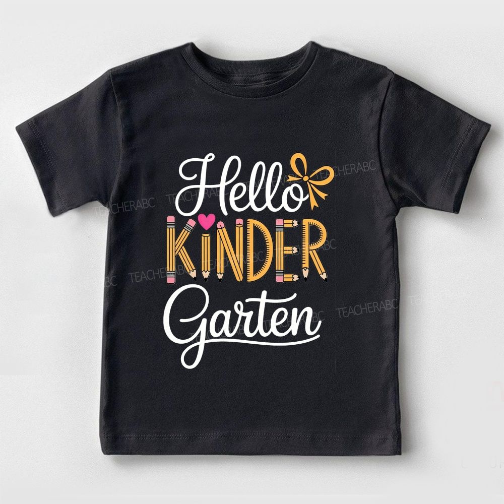 Personalized Grade Pencils And Kindergarten Days Toddler T-shirts