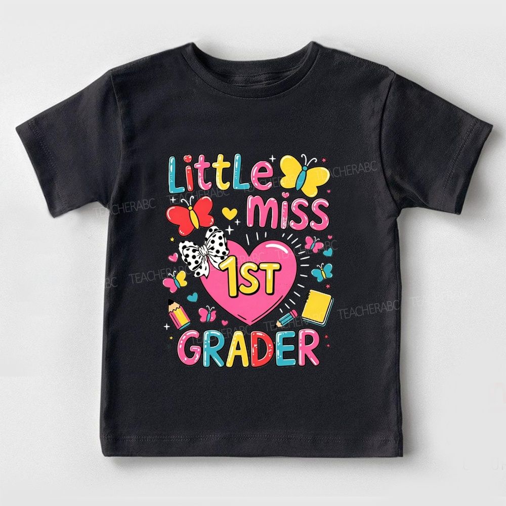 Personalized Grade Little Miss 1st Grader Kindergarten Toddler T-shirts