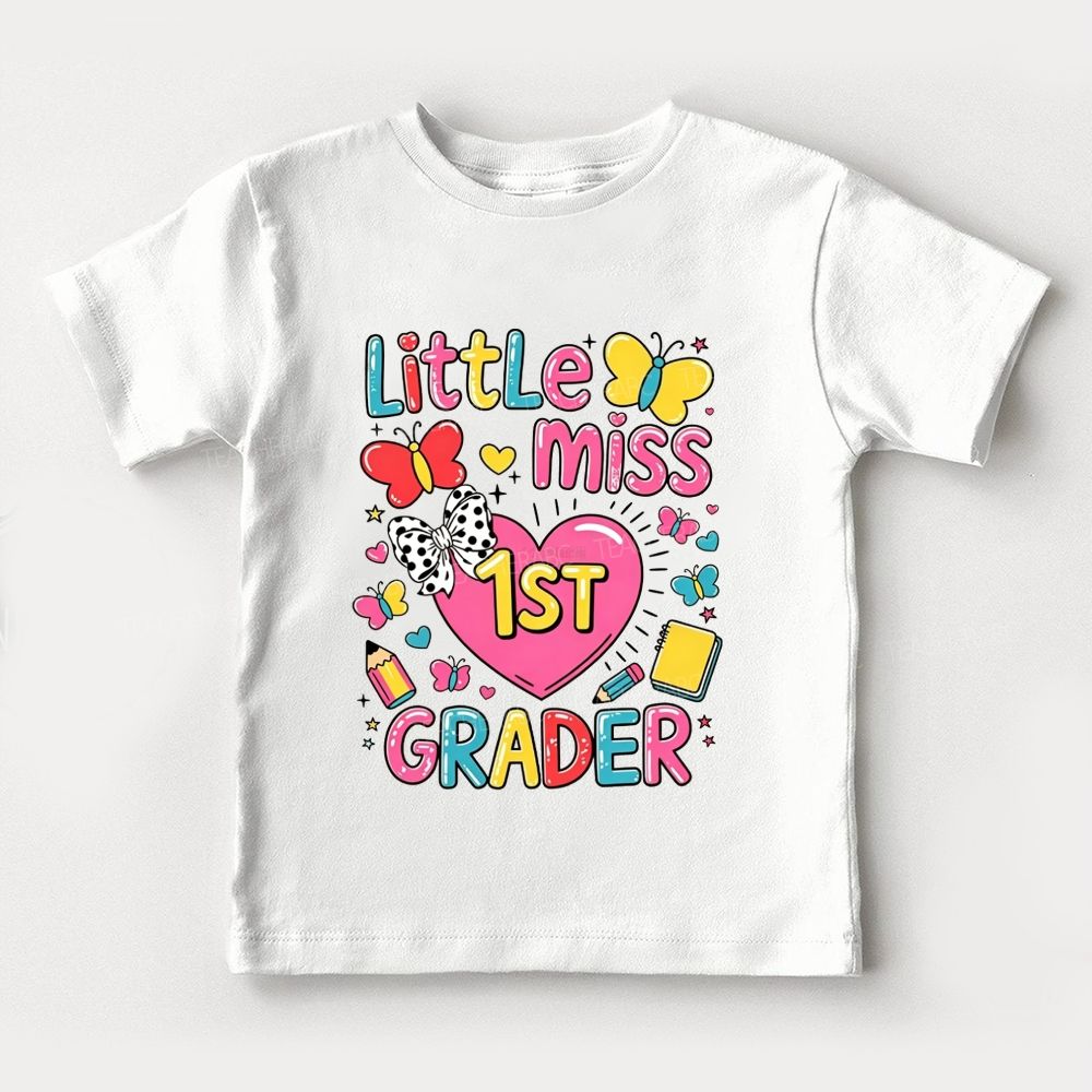Personalized Grade Little Miss 1st Grader Kindergarten Toddler T-shirts