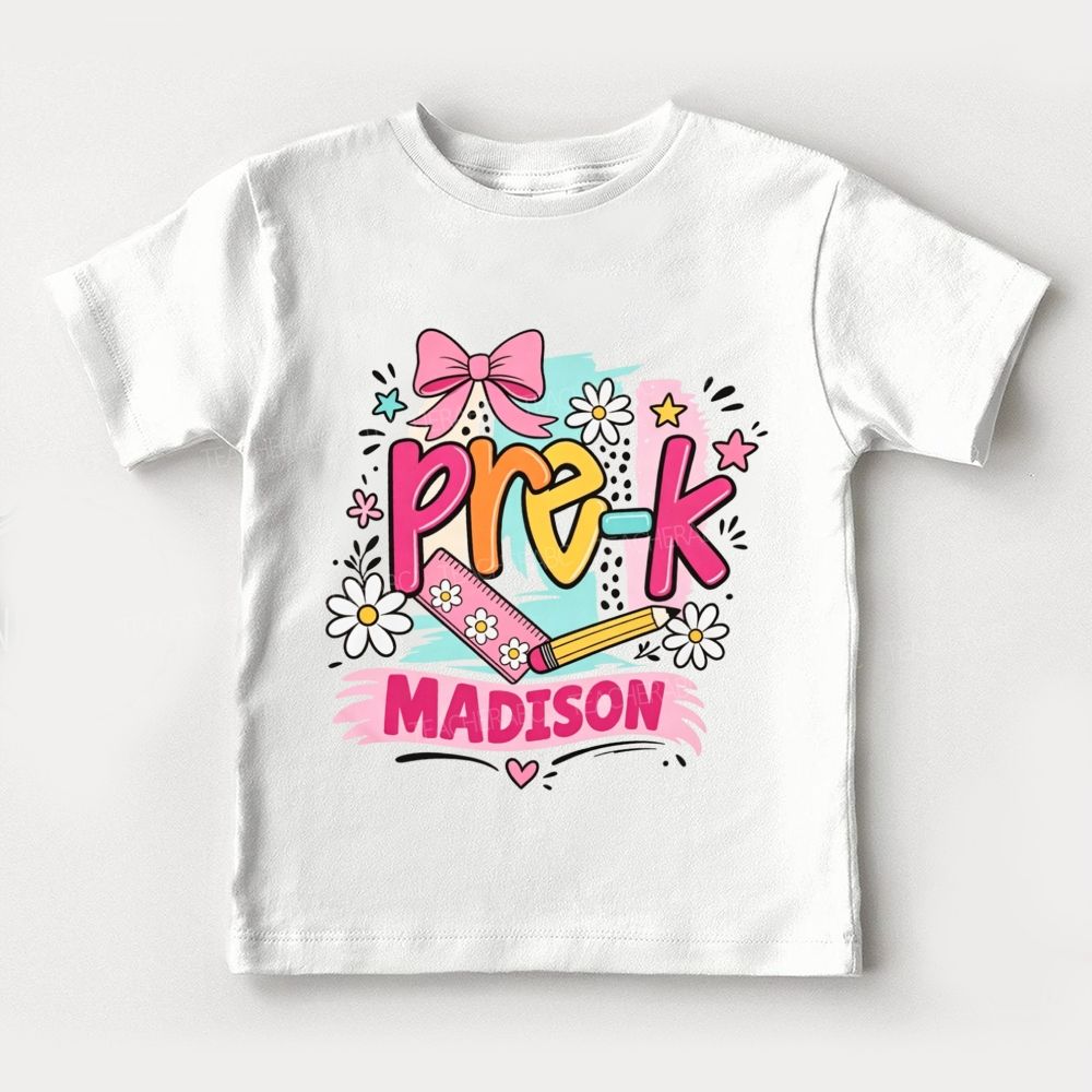 Personalized Name And Grade My Pre-K Journey Starts Today Toddler T-shirts