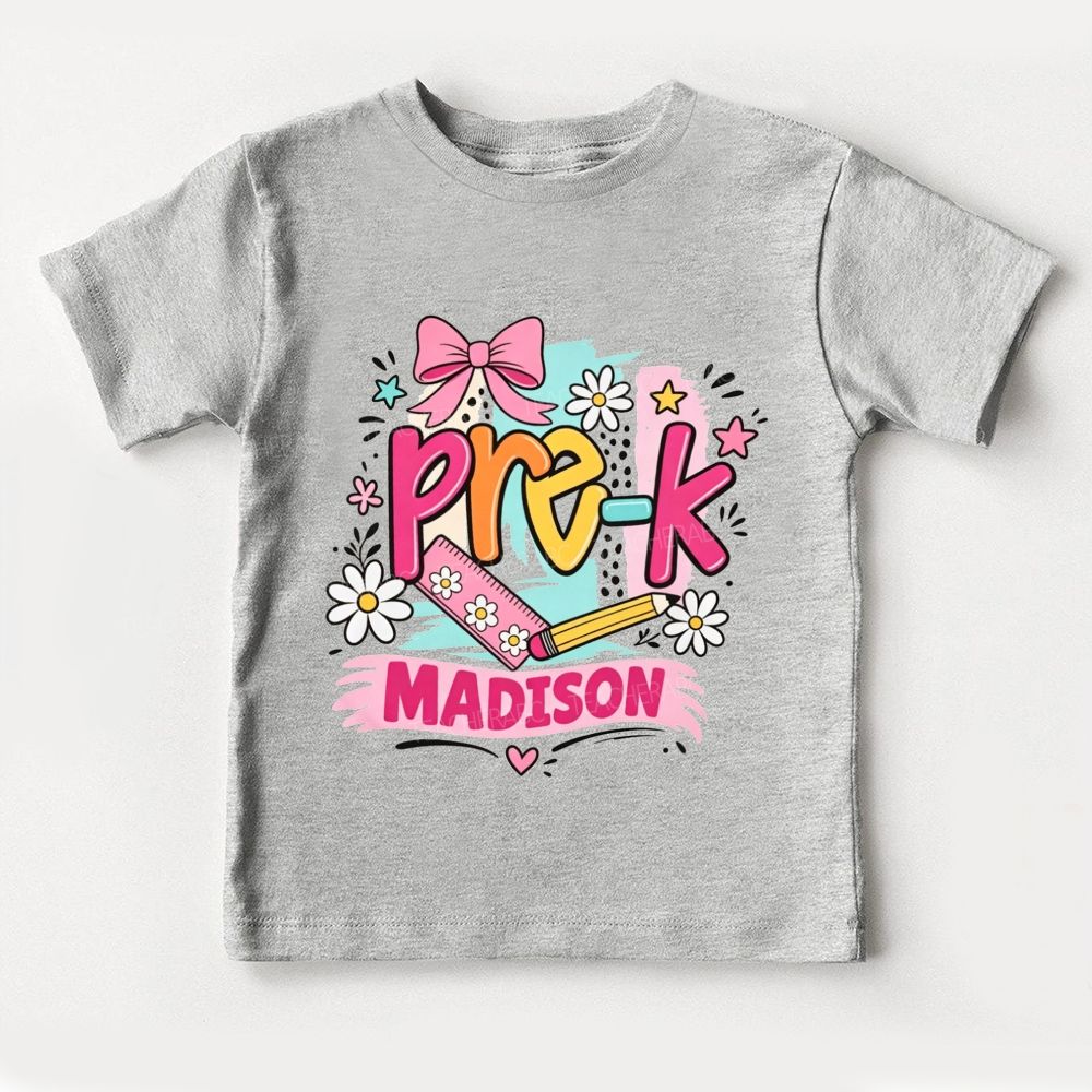 Personalized Name And Grade My Pre-K Journey Starts Today Toddler T-shirts
