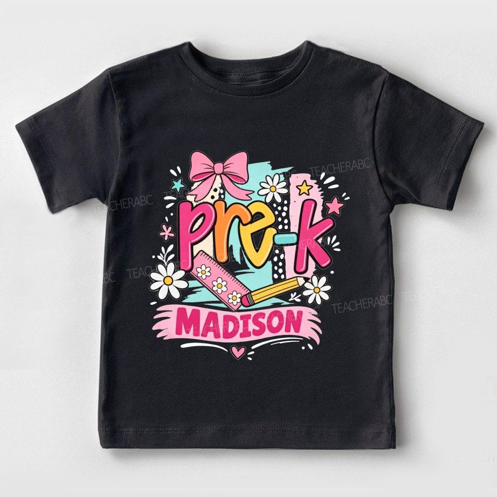 Personalized Name And Grade My Pre-K Journey Starts Today Toddler T-shirts